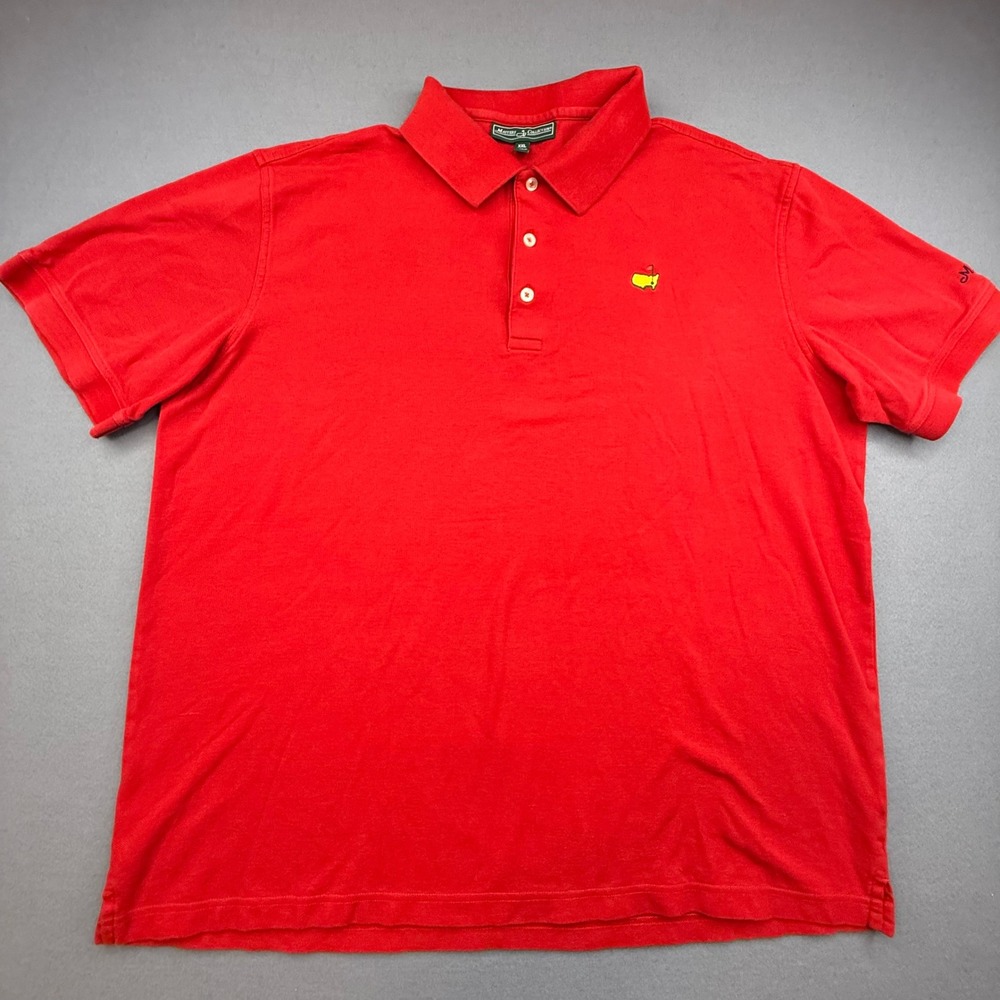 Masters Collection Polo Shirt Mens XXL Red Golf Pique Short Sleeve Logo